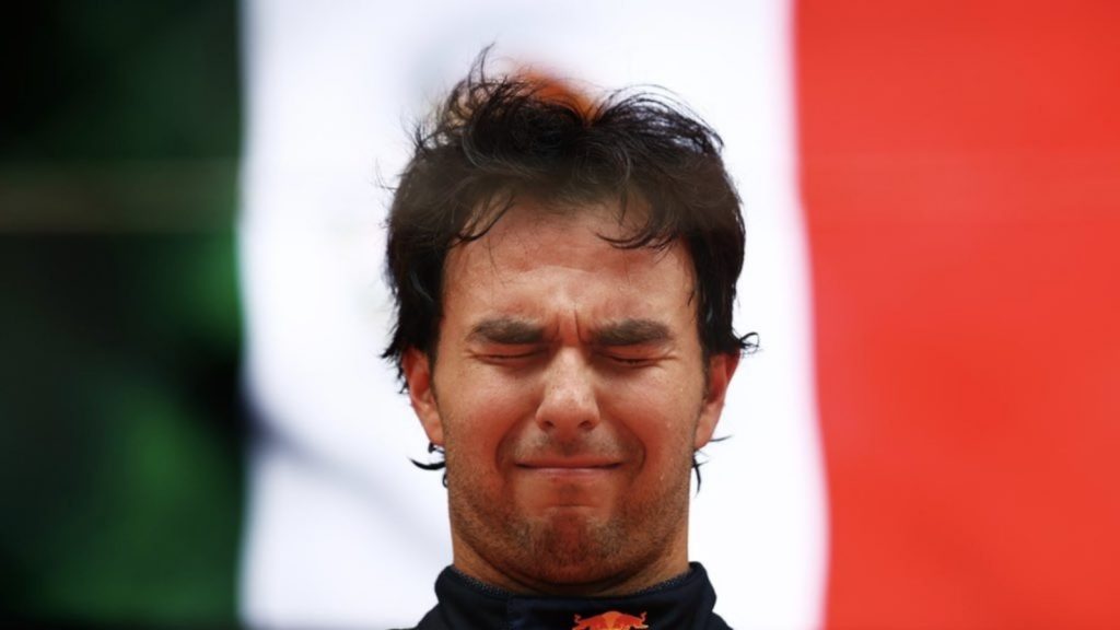 Sergio Perez emotional on the Monaco podium