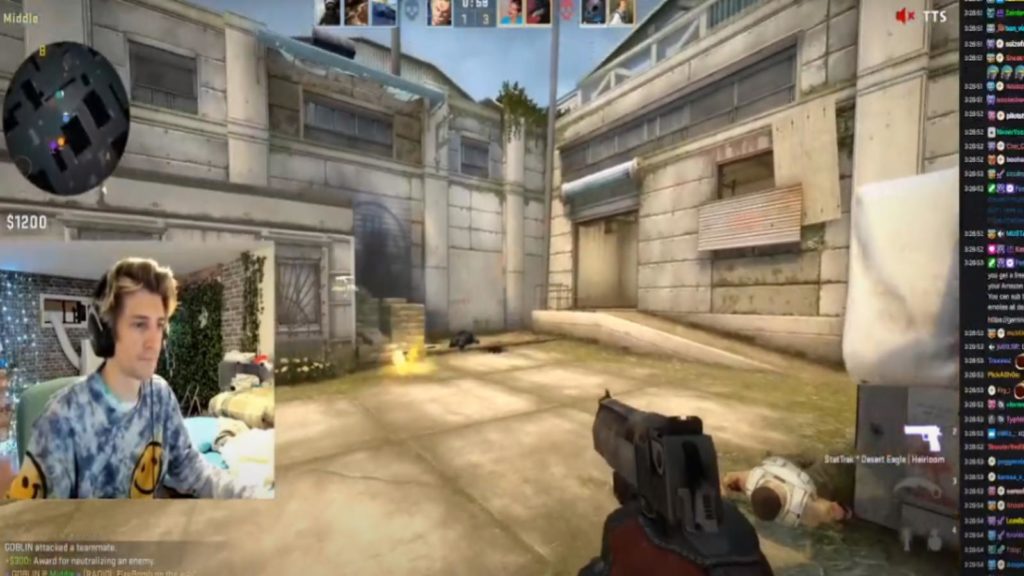 xQc attempt to clutch in Counter-Strike clip went viral