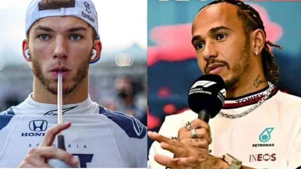 Pierre Gasly and Lewis Hamilton