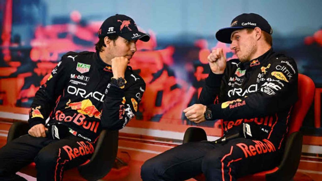 Sergio Perez(on the left) and Max Verstappen(on the right)