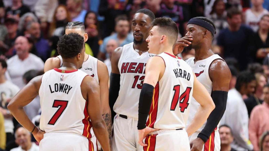 Kyle Lowry with Miami Heat team