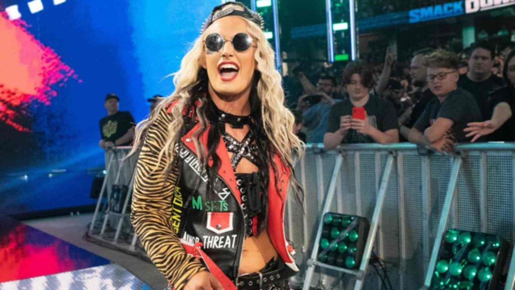 Toni Storm entering the ring.