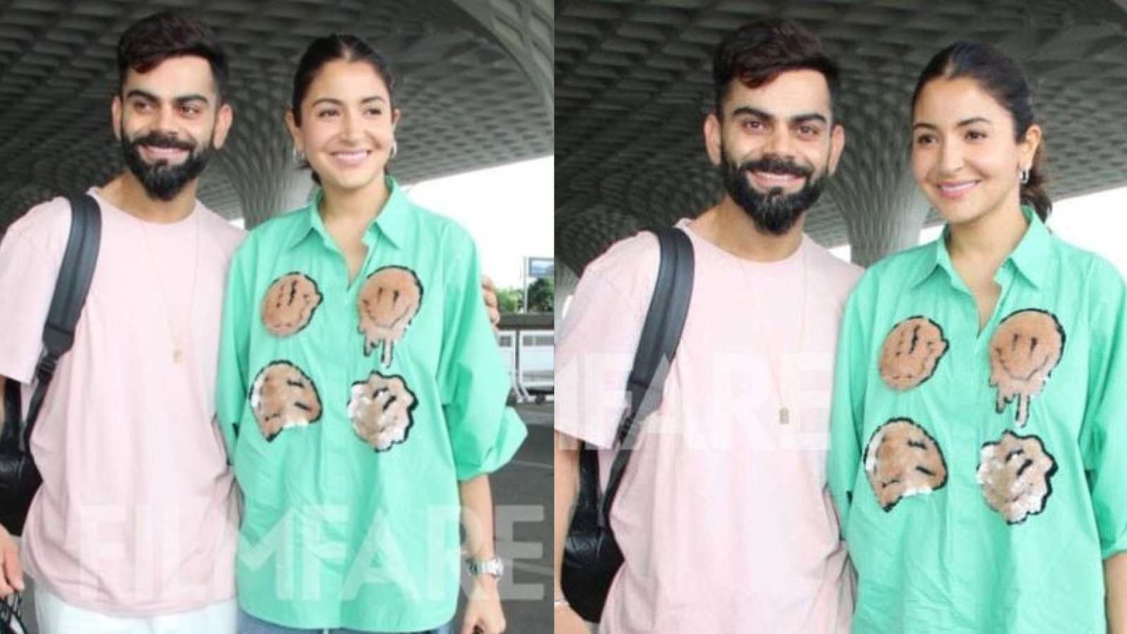 [WATCH]- Virat Kohli and Anushka Sharma pose at Mumbai airport in casual yet stylish look; video goes viral