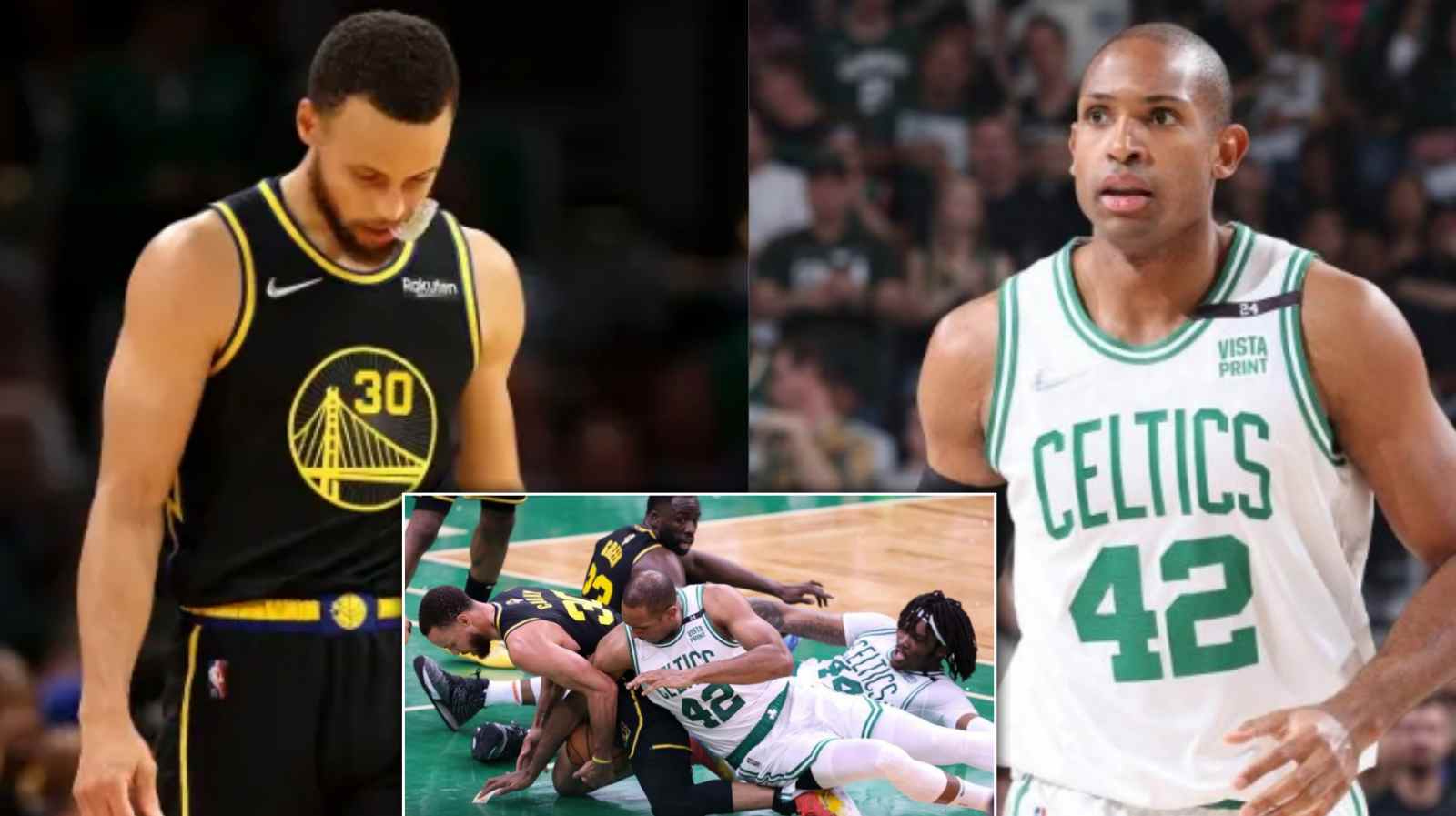 “The refs are paid” Fans burst upon NBA officials as Al Horford jumps upon Stephen Curry’s leg for a no-foul call