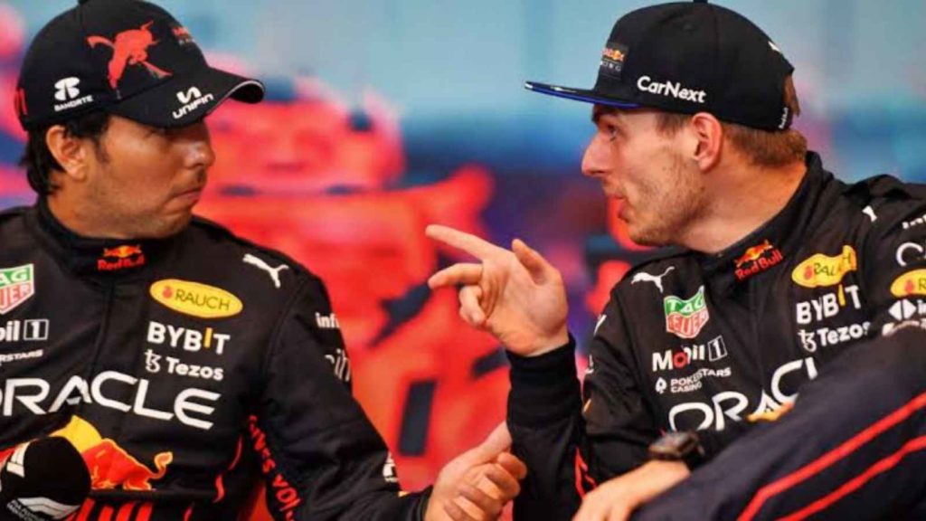 Sergio Perez(on the left) and Max Verstappen(on the right)