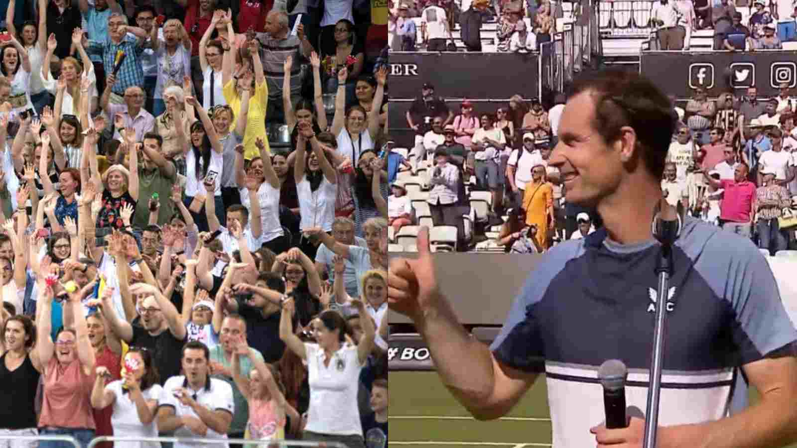 WATCH: Andy Murray greets his new army of fans after a straight-set win over Stefanos Tsitsipas