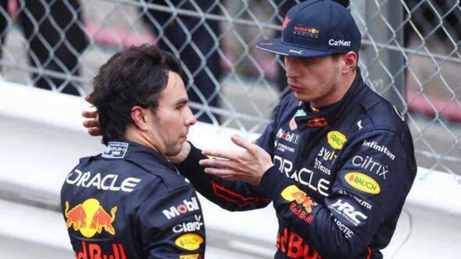 Sergio Perez(on the left) and Max Verstappen(on the right)