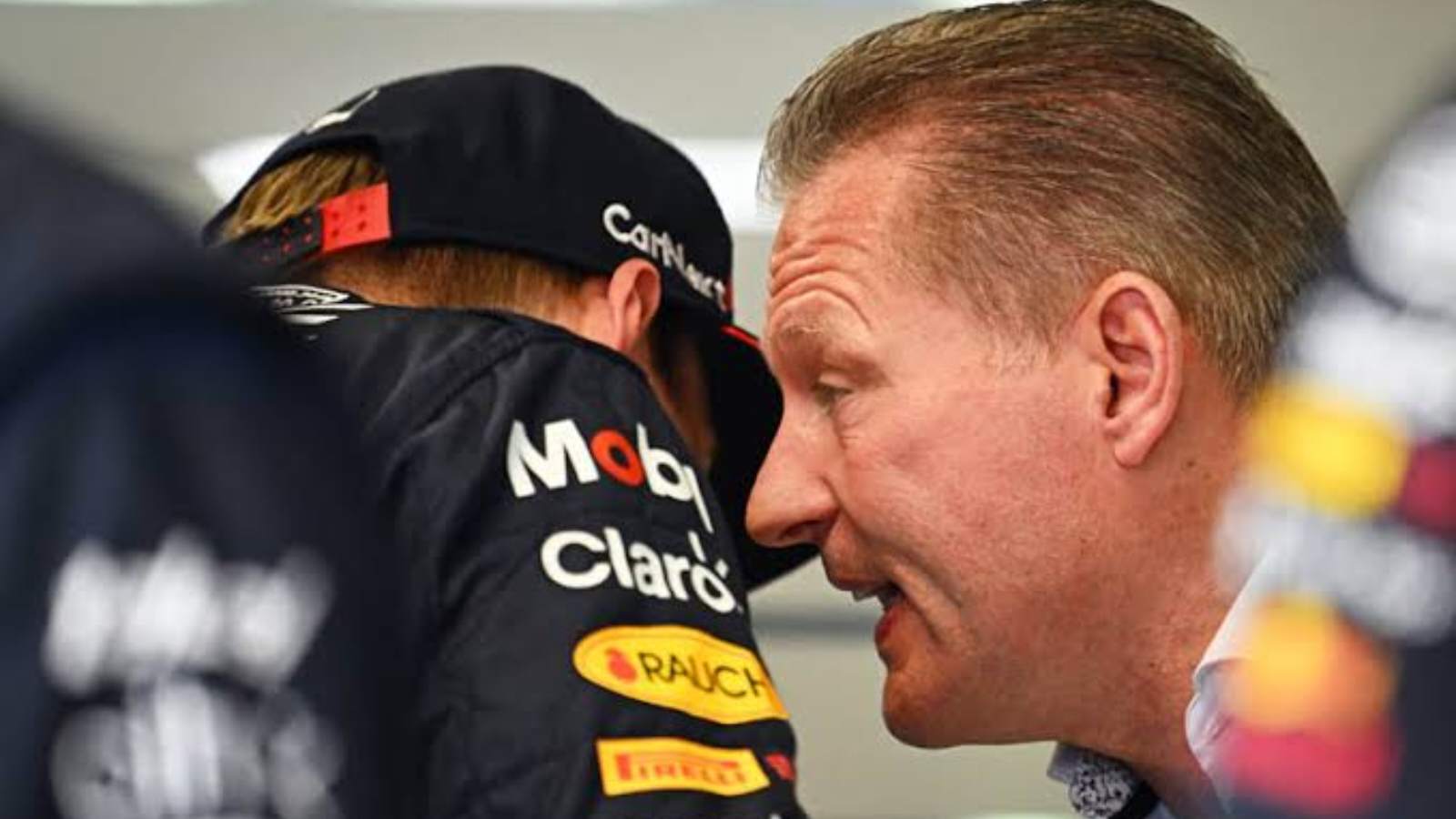 Max Verstappen(on the left) with father Jos Verstappen(on the right)