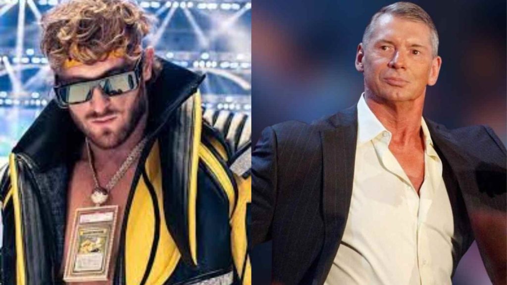 Logan paul on the left and vince mcmahon on the right