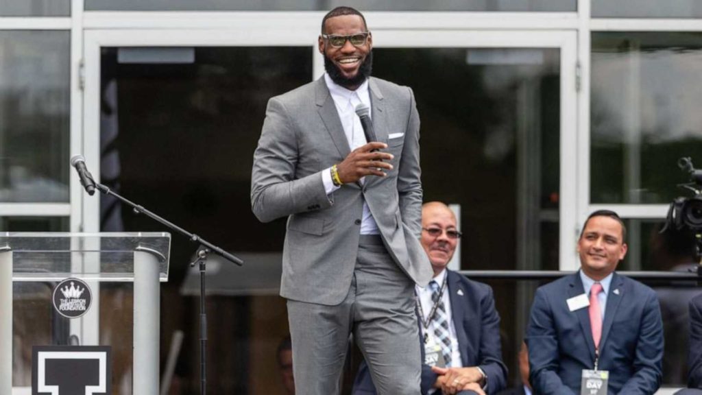 Lebron James at the opening of 'I PROMISE' school