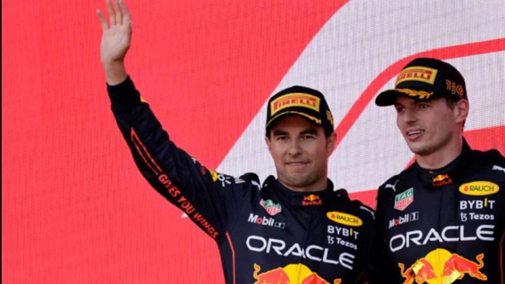 Sergio Perez and Max Verstappen