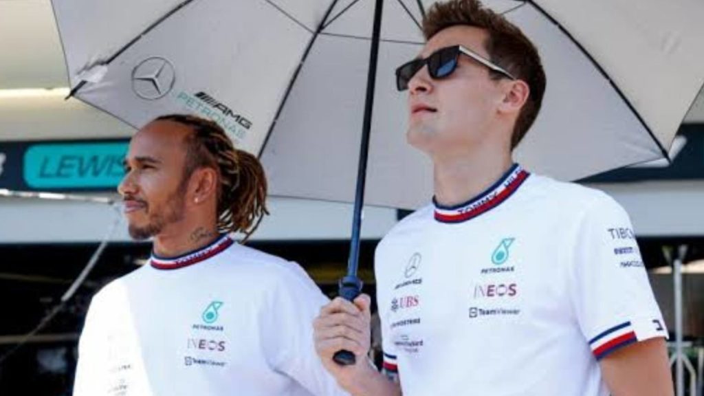 Lewis Hamilton(on the left) and George Russell(on the right)