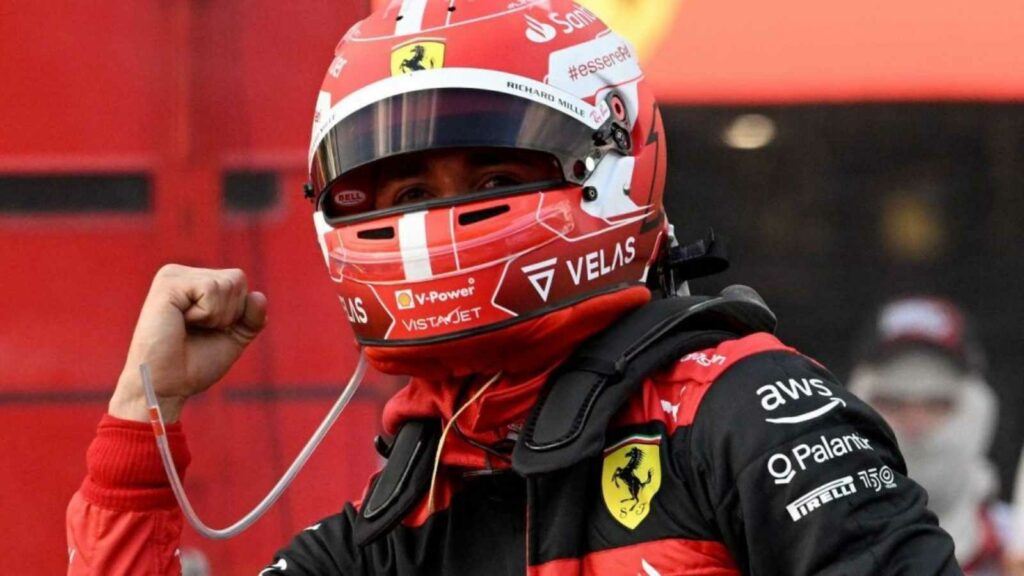 Charles Leclerc after winning the Australian GP earlier this year