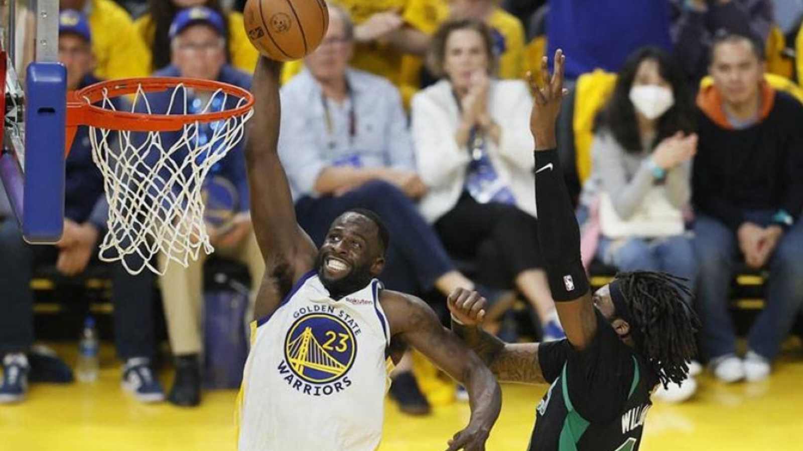 Draymond Green attempts a dunk in Game 5