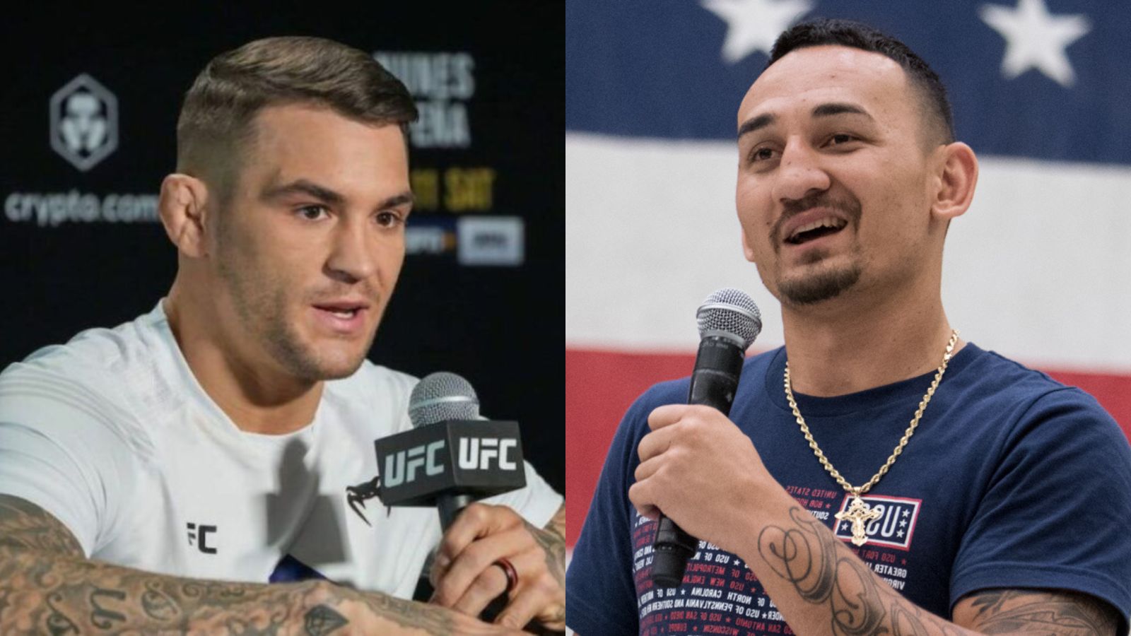 “Everything I worked for,” Dustin Poirier hilariously pulls off Max Holloway’s leg for asking for floral UFC shorts