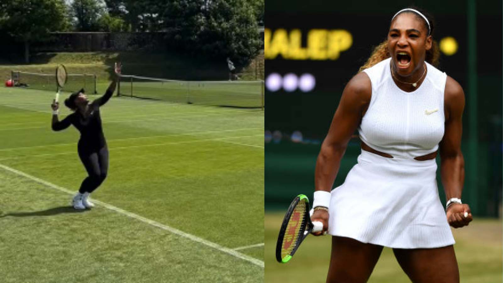 WATCH: Serena Williams practices on the grass for the first time ahead of her much-anticipated Wimbledon return