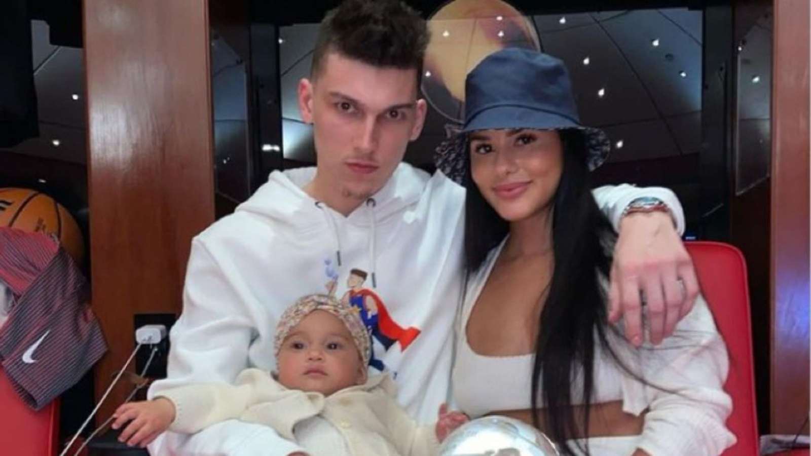 Tyler Herro and Katya Elise Henry with their daughter