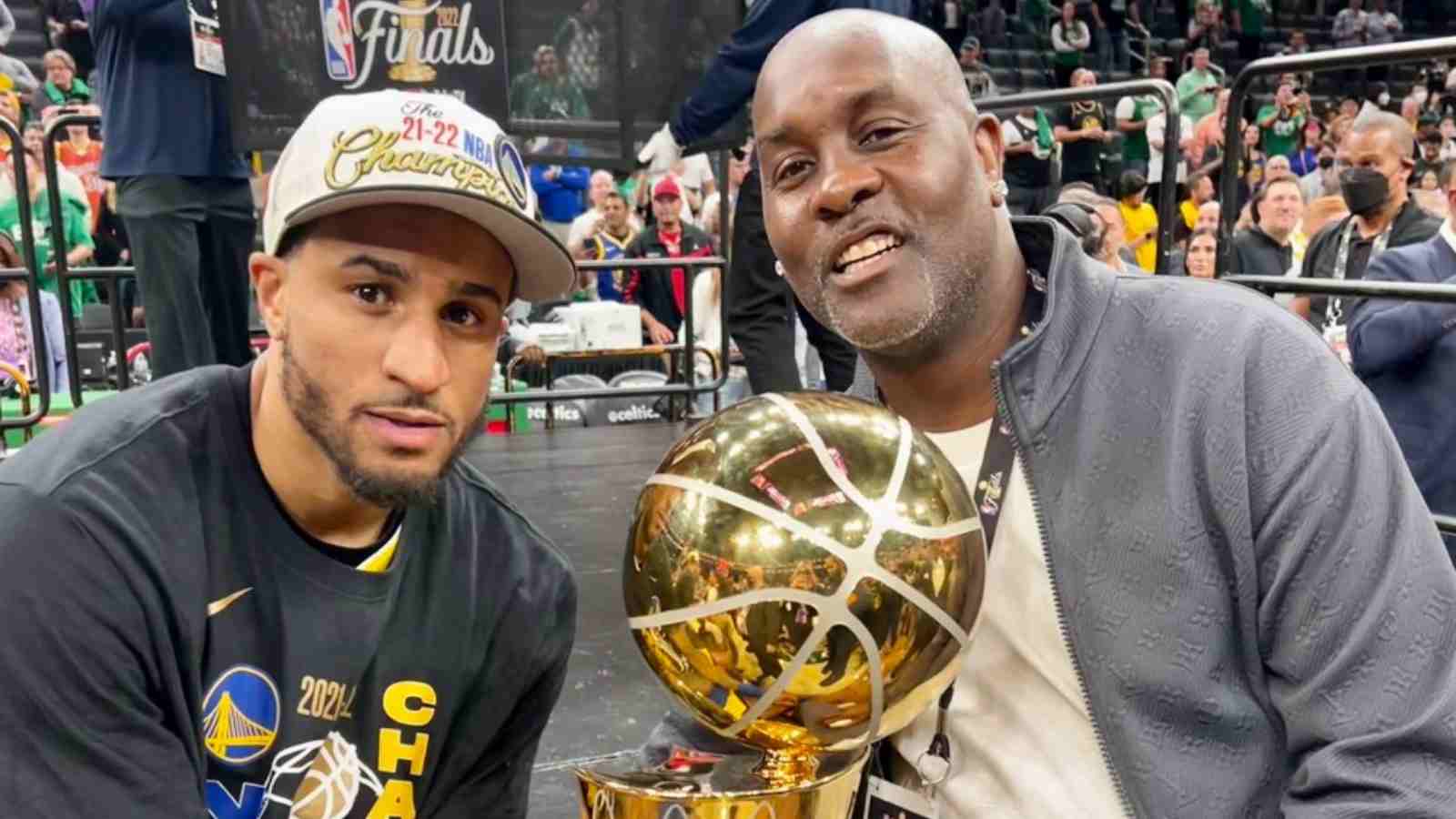 Gary Payton ii and Gary Payton Sr. with the NBA Championship 