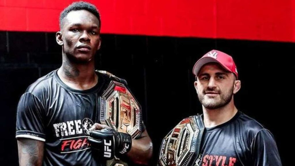 Israel Adesanya and Alexander Volkanovski