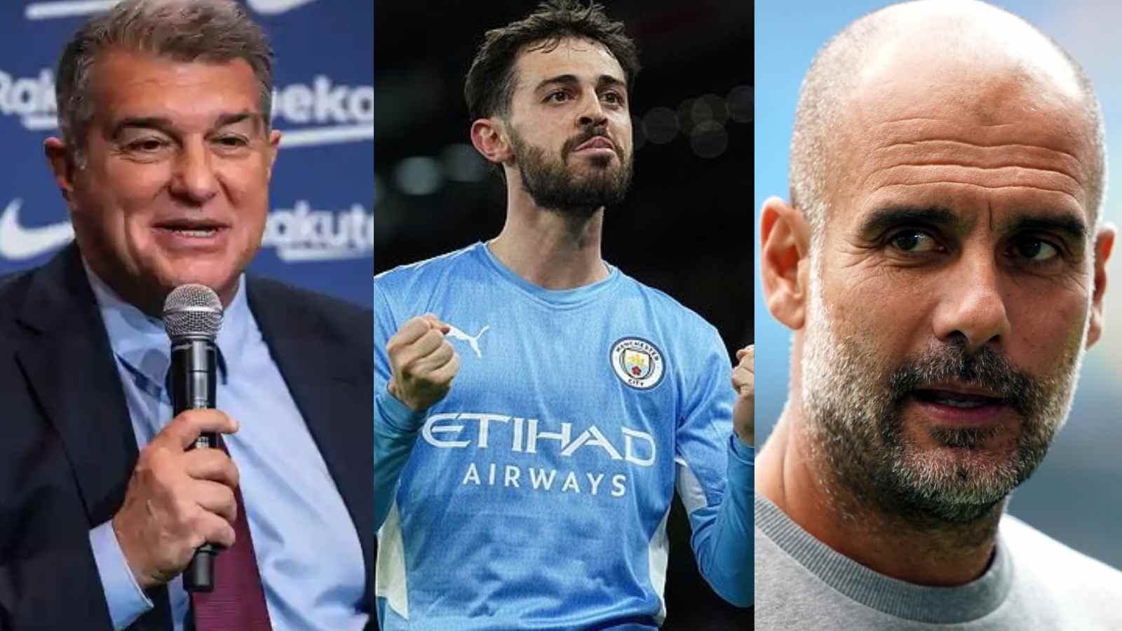 “Bernardo Silva?”- Joan Laporta jokes about Pep Guardiola bringing the Portuguese to Barcelona for pre-season as the Catalan club remains interested