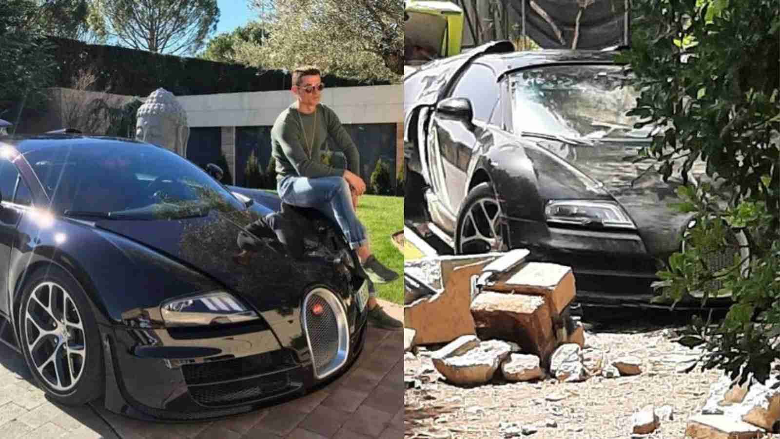 WATCH: Cristiano Ronaldo’s £1.8 million Bugatti Veyron crashes into a house in Majorca