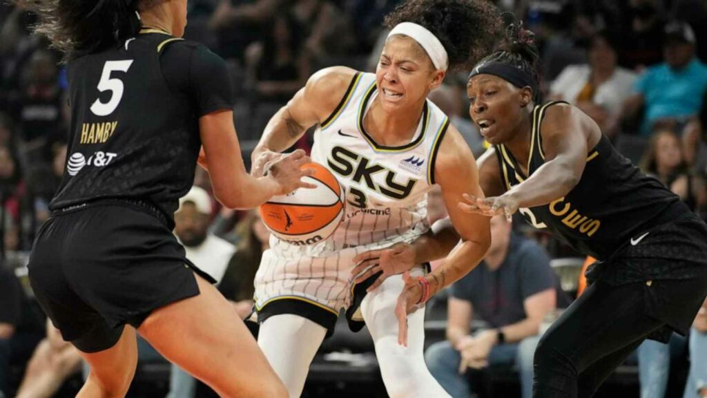 Candace Parker of the Chicago Sky against the Aces