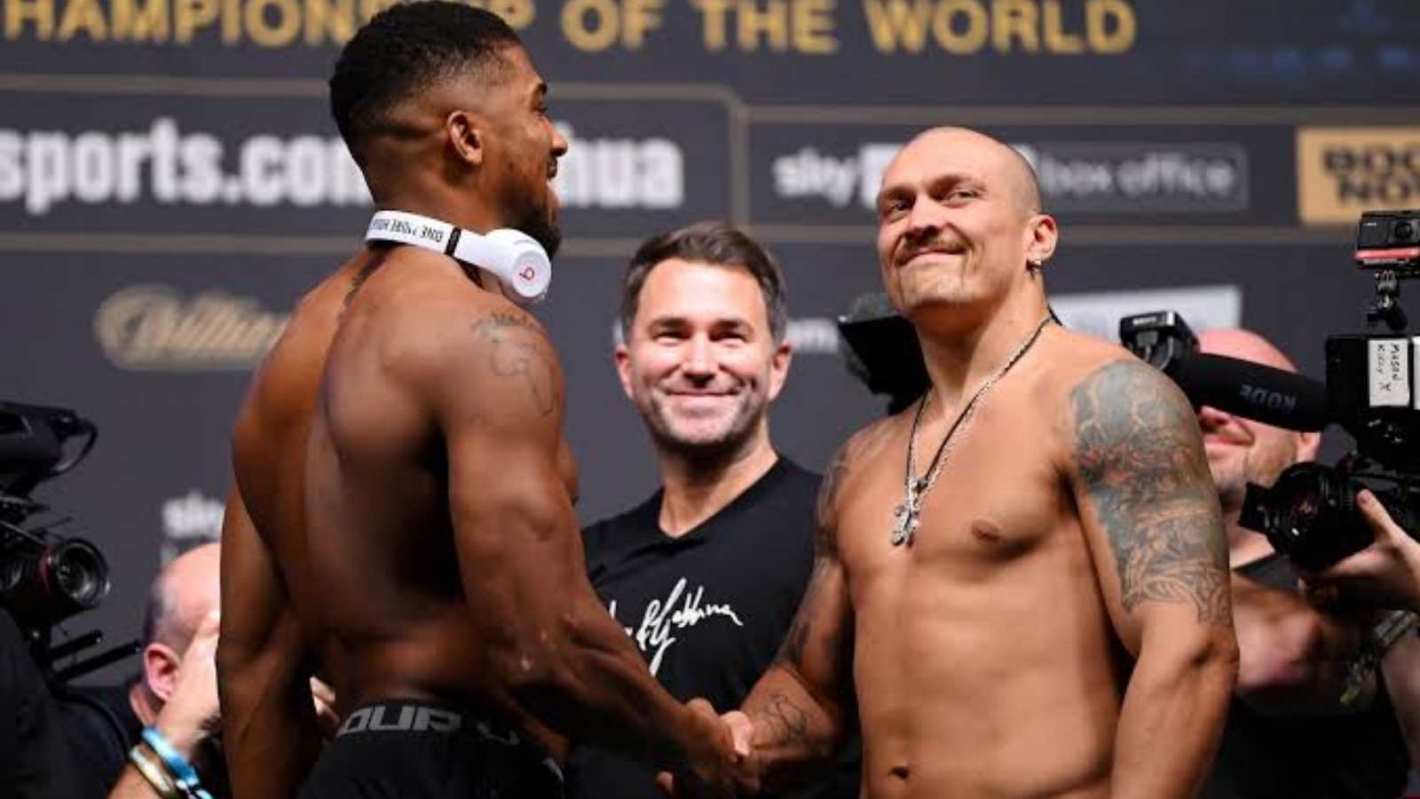 Watch: Oleksandr Usyk and Anthony Joshua participate in a chilling face-off ahead of the highly anticipated rematch