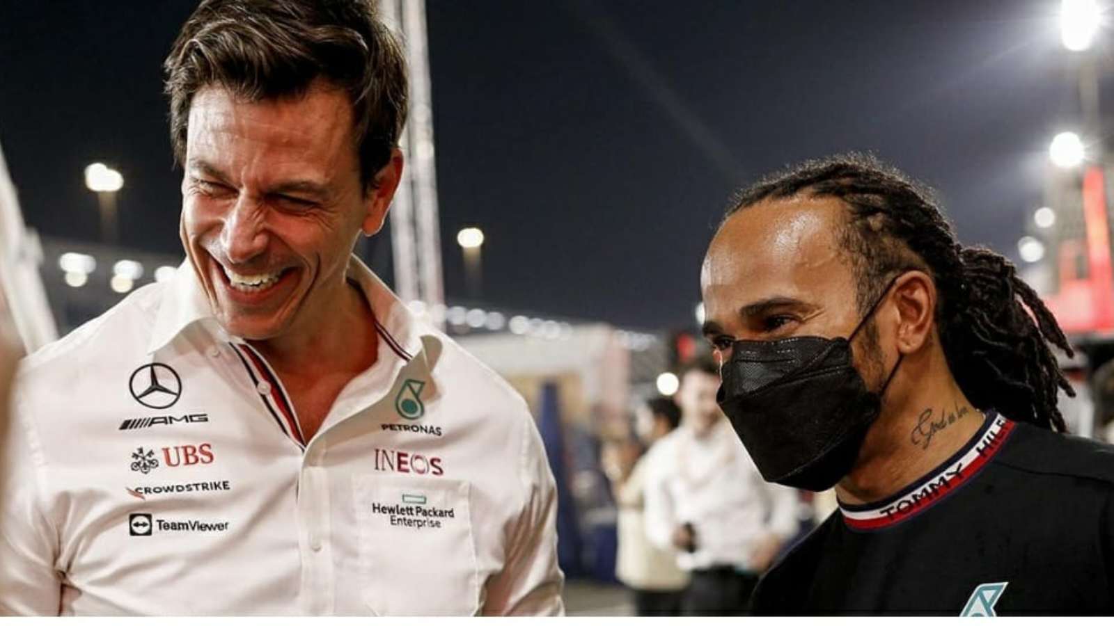 Toto Wolff and Lewis Hamilton