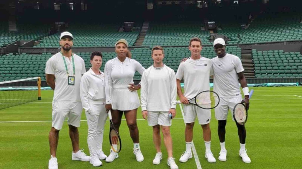 Serena Williams and her Wimbledon team