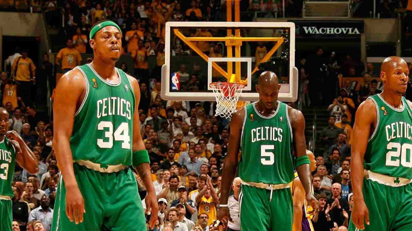 The Boston Celtics with Ray Allen and Kendrick Perkins in 2008