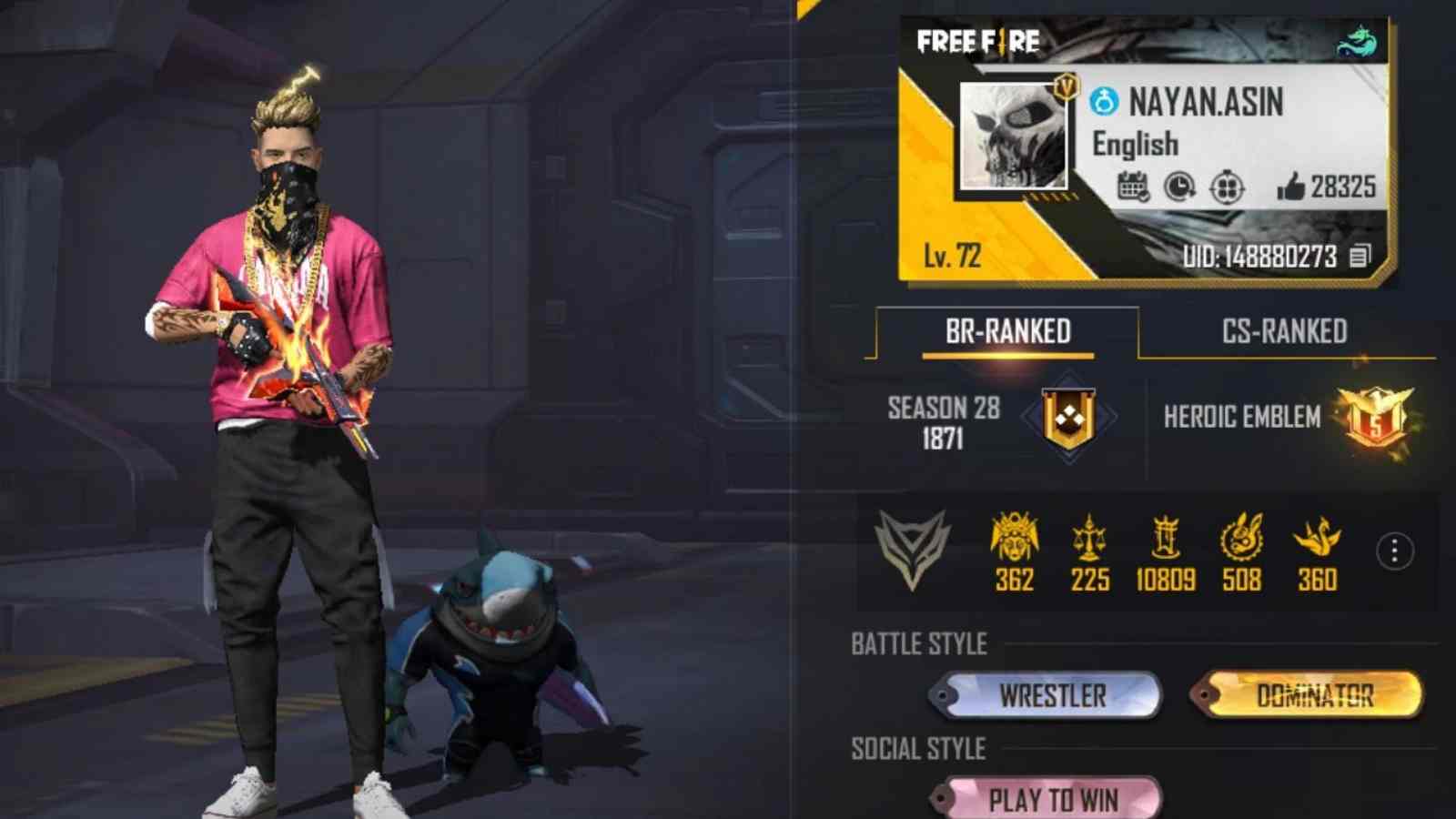 NayanAsin Free Fire MAX ID, Stats, K/D Ratio, YouTube Channel, Monthly Earnings, And More For June 2022