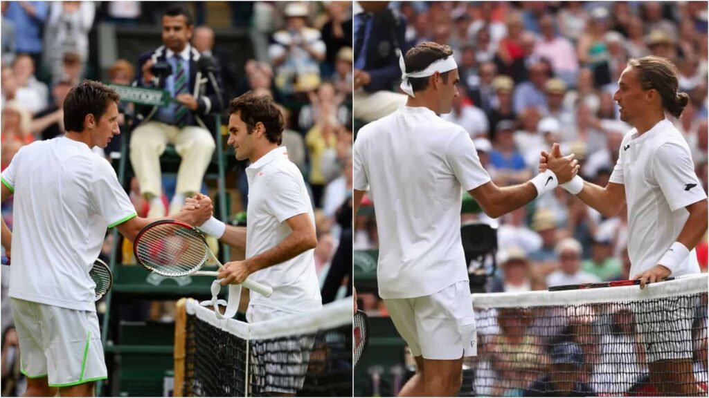 Sergiy Stakhovsky, Roger Federer and Alexandr Dolgopolov