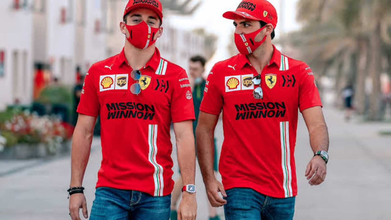 Ferrari drivers Charles Leclerc(on the left) and Carlos Sainz(on the right)