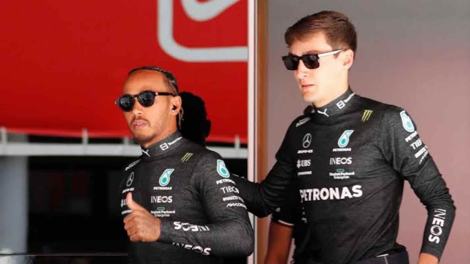 Lewis Hamilton(on the left) and George Russell(on the right)