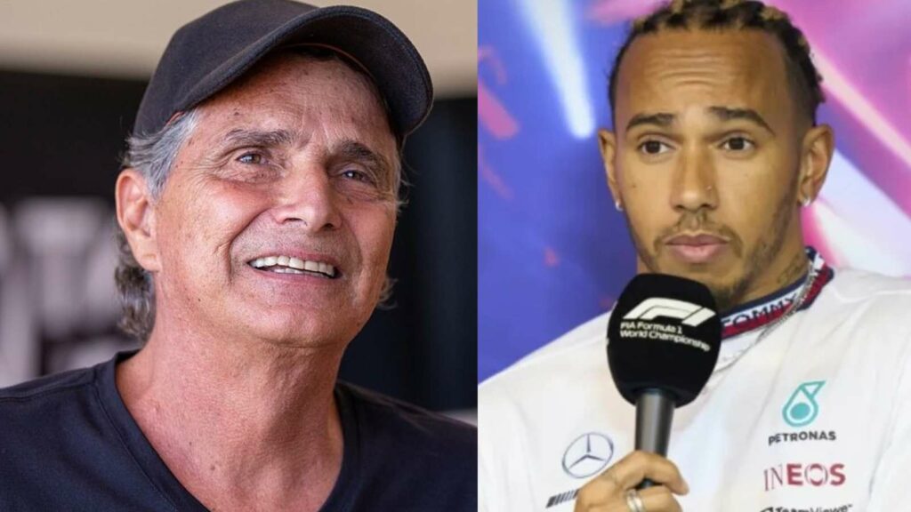 Nelson Piquet Sr (L) and Lewis Hamilton (R)