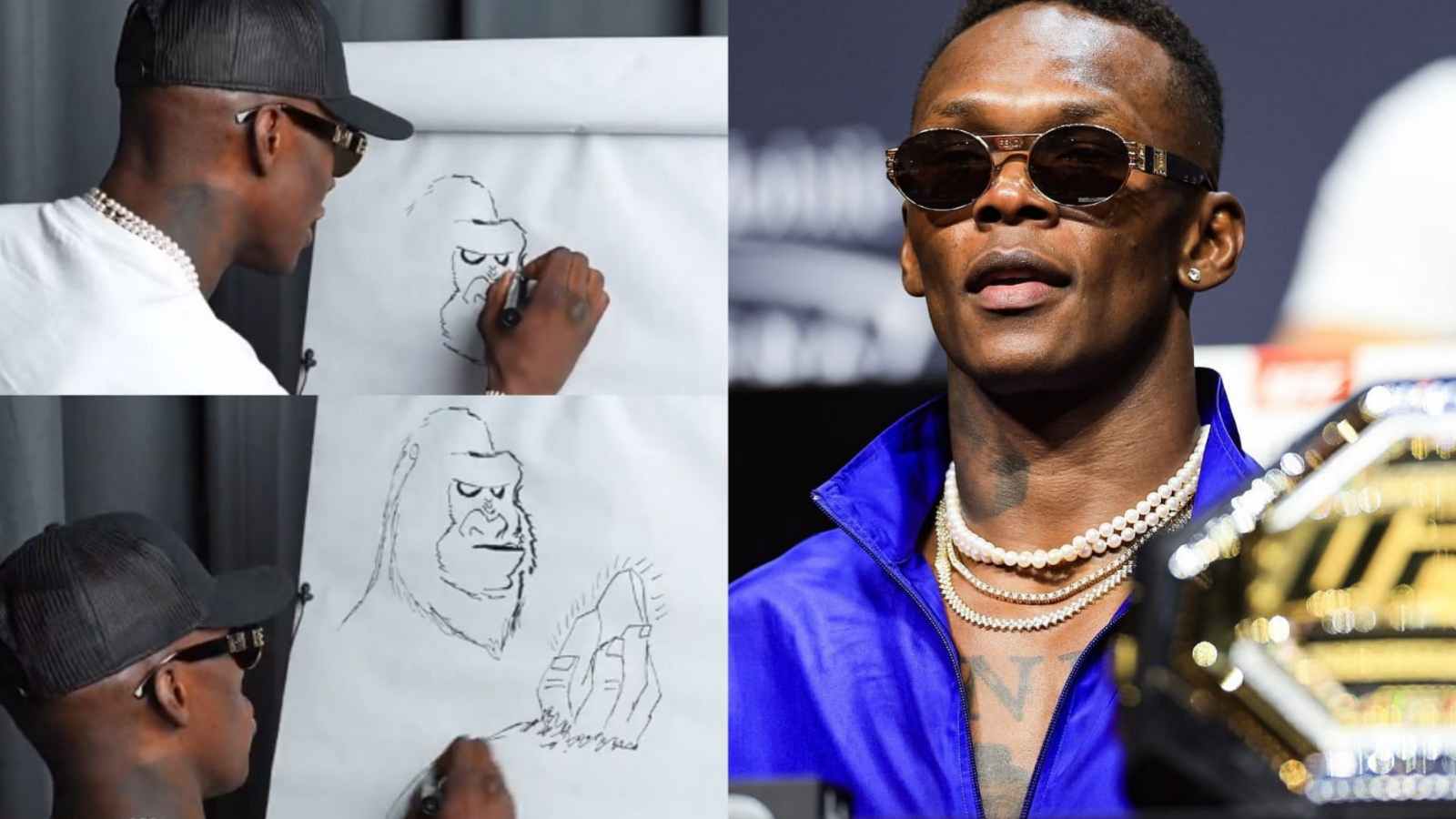 “I’m just making it quick,”- Israel Adesanya shocks everyone with his amazing drawing skills ahead of UFC 276