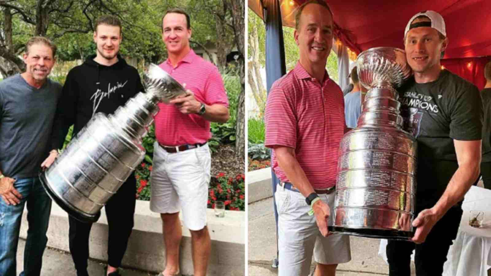 “Stanley! Stanley!” – NFL Legend Peyton Manning holds Stanley Cup with Avalanche players