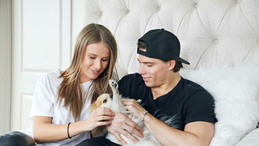 Kevin Fiala and Jessica Ljung