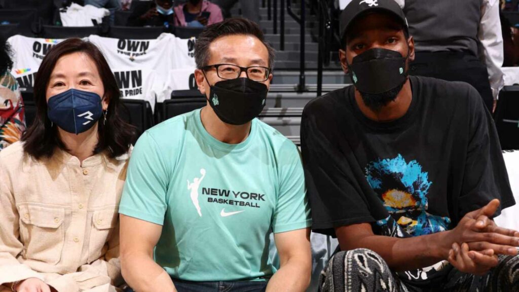 Kevin Durant with Brooklyn Nets Owner Tsai