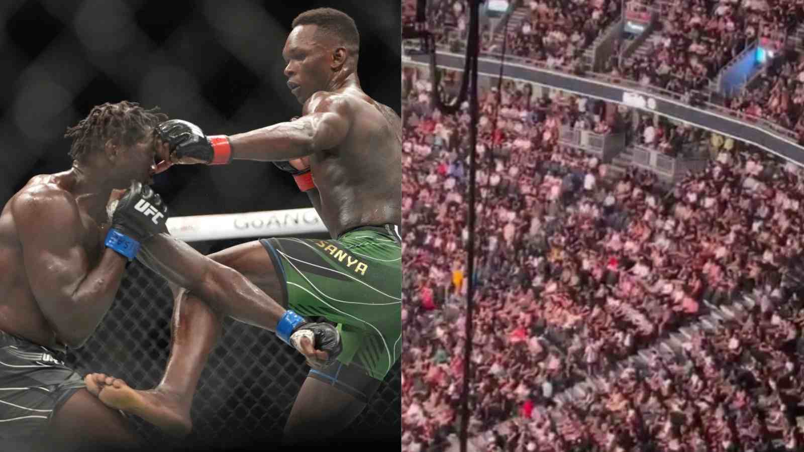 WATCH: Angry fans at T-Mobile Arena leave during “boring” Israel Adesanya vs Jared Cannonier title fight at UFC 276