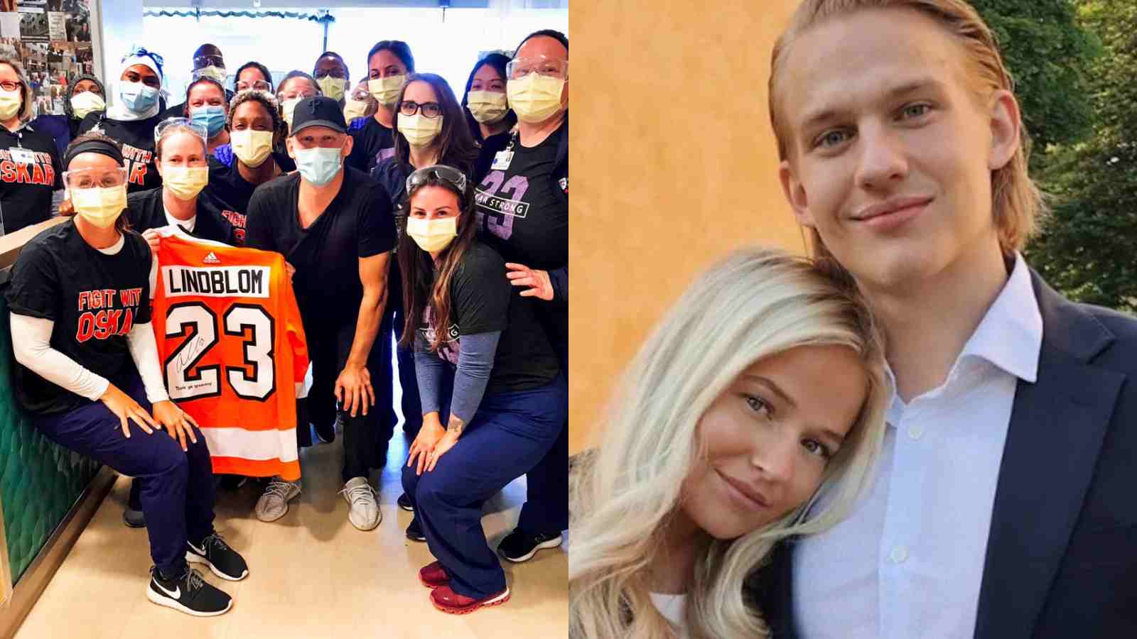 “Oskar strong” – Philadelphia Flyers forward Oskar Lindblom celebrates two years of cancer-free