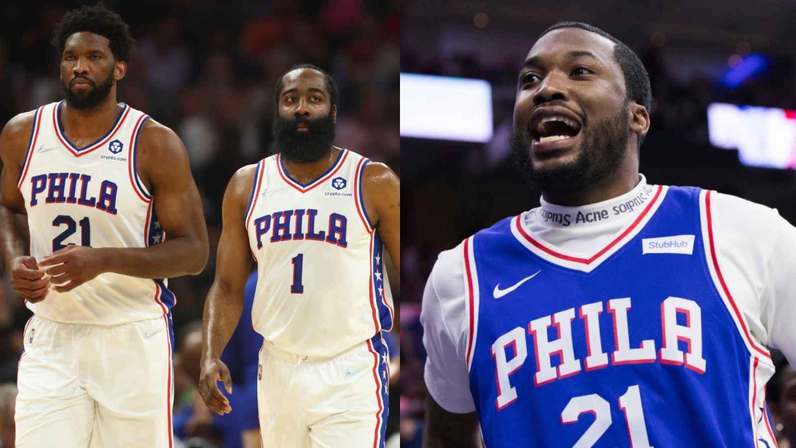 “That’s how we celebrate Sneaker King” James Harden and Joel Embiid’s wild celebration at Meek Mill show with PJ Tucker goes viral