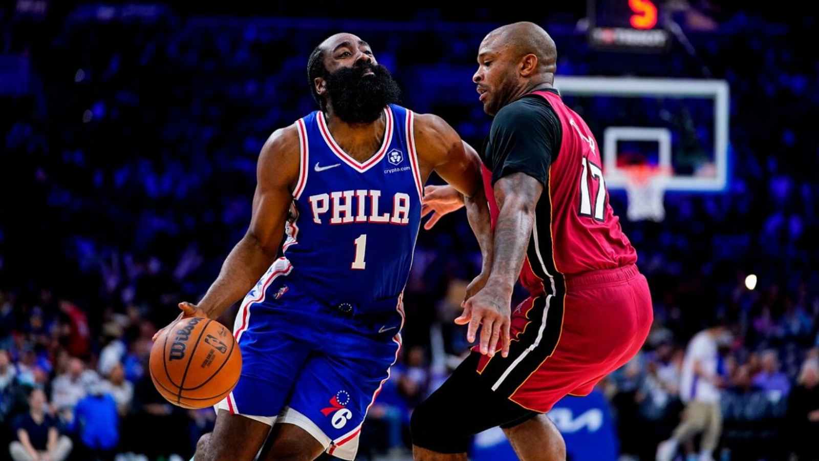 James Harden and PJ Tucker in action last season