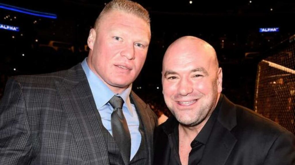 Brock Lesnar with Dana White at an event