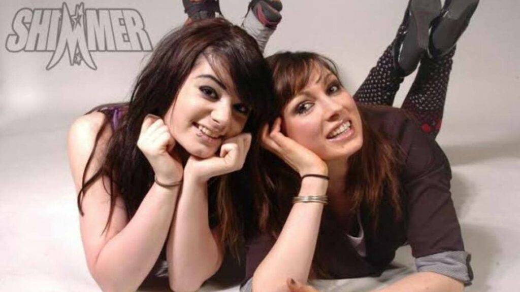 Becky Lynch with Paige during their days at Shimmer Women athletes promotion