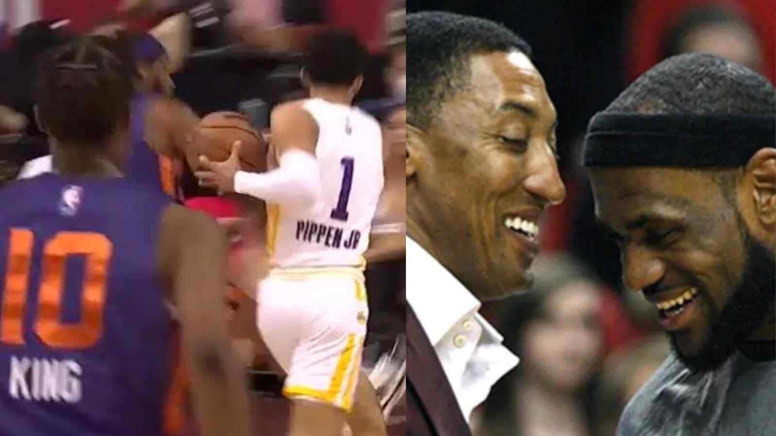 “He’s better than his dad” LeBron James gushes over Scottie Pippen Jr after an acrobatical and 1-finish