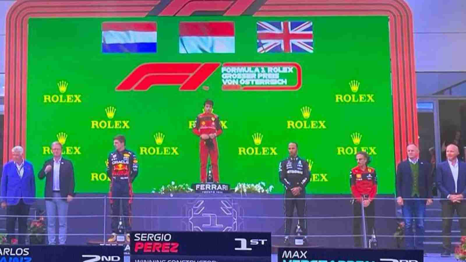 “When you drink too much…”: Twitter explodes with hilarious comments as podium winners’ graphic goes horribly wrong in Austrian GP