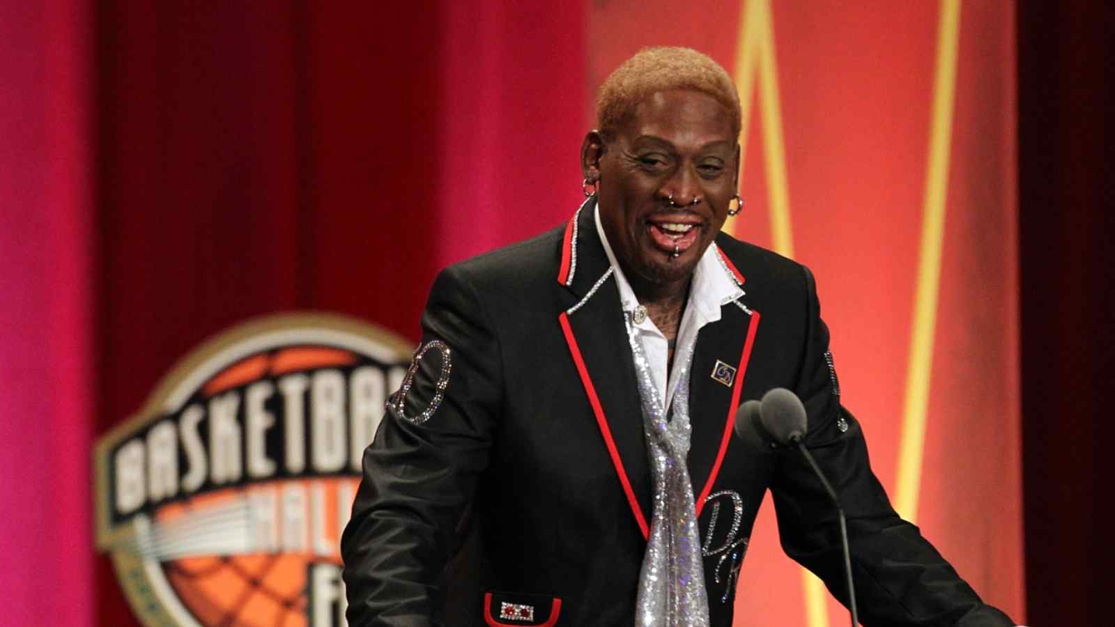 Dennis Rodman at the HOF ceremony