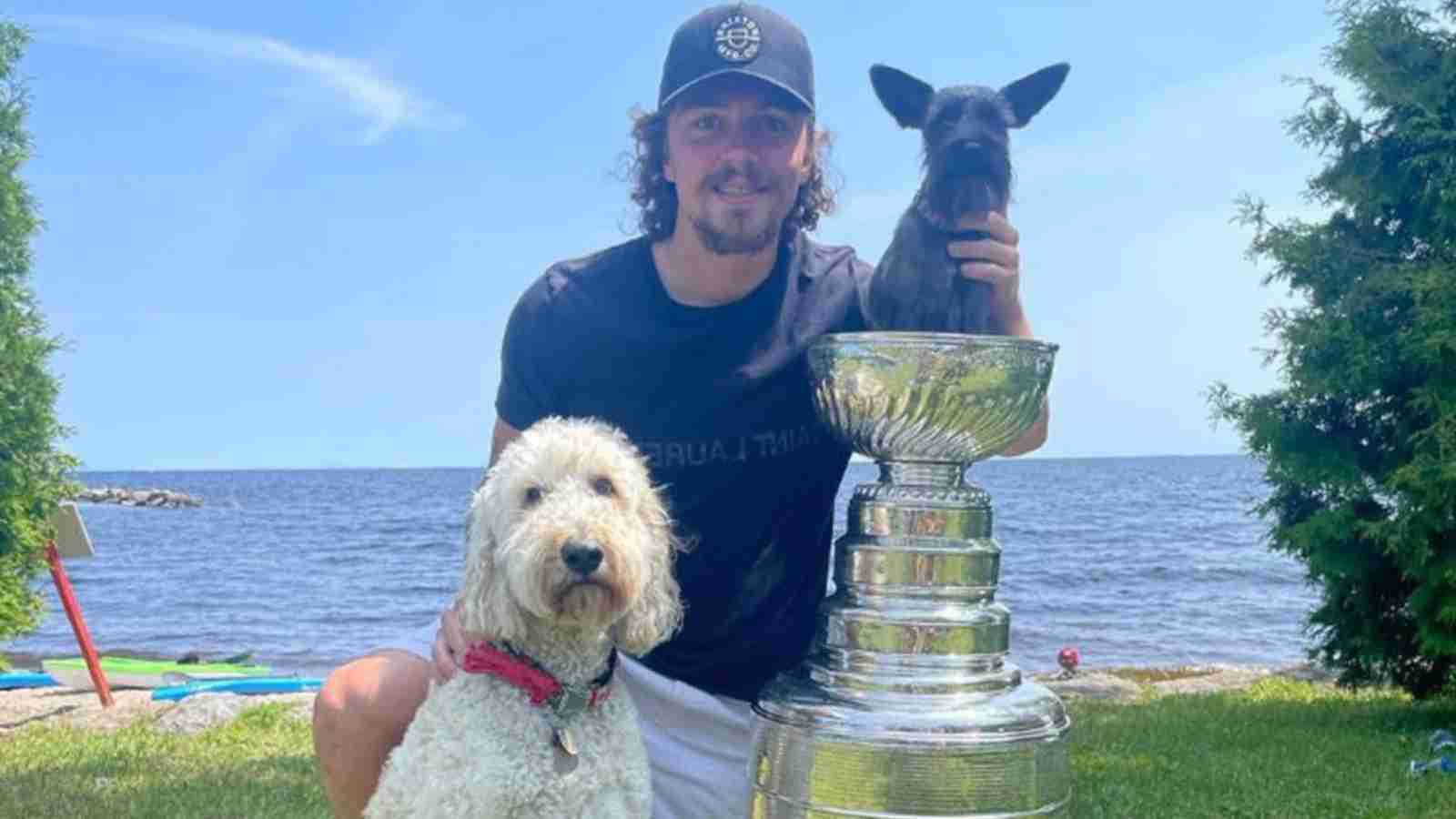 “Pup Cup” – Avalanche defenceman Samuel Girard fills Stanley Cup with pups