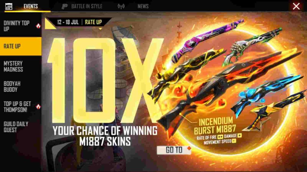 Free Fire MAX Rate Up Event